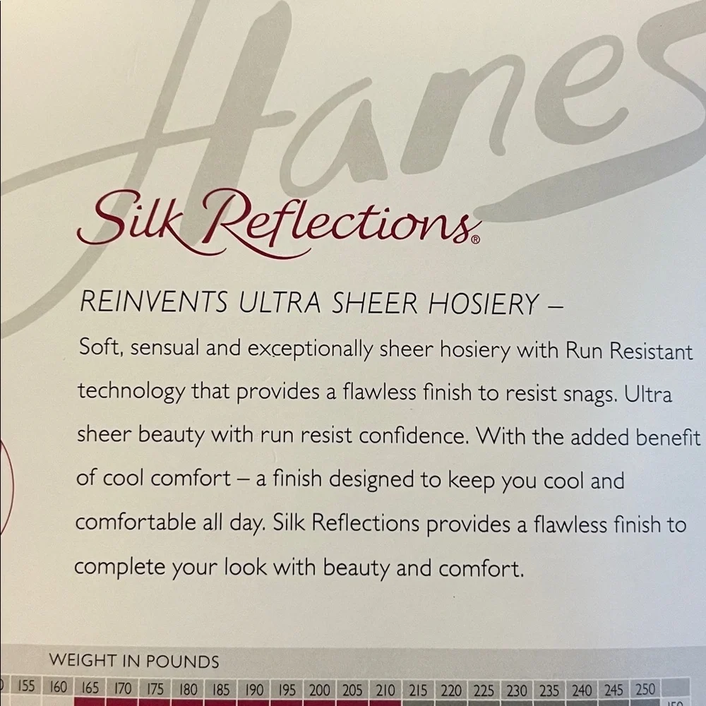 Hanes Silk Reflection Extra Sheer Toeless Control Top Buff Pantyhose size CD
